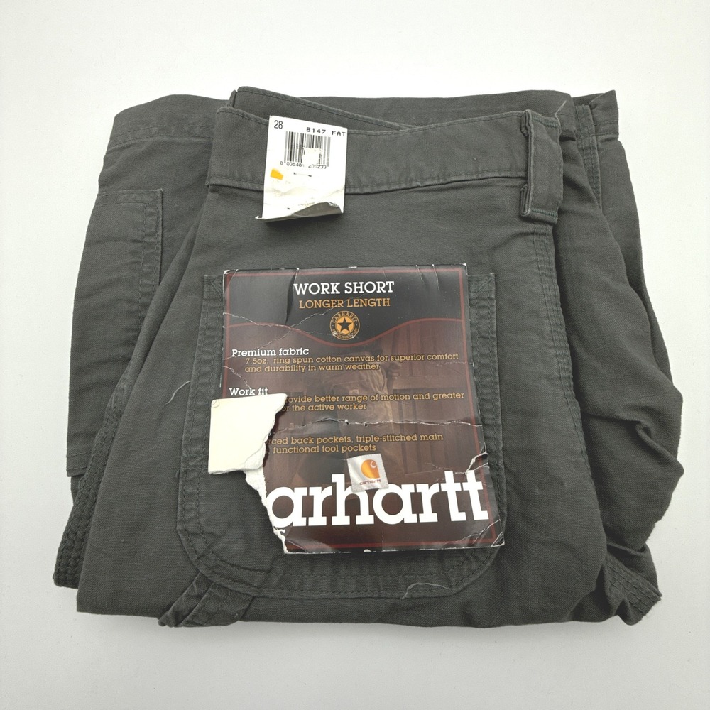 Carhartt Work Shorts Mens 28 B147 FAT Fatigue Gray NWT‎ NOS
